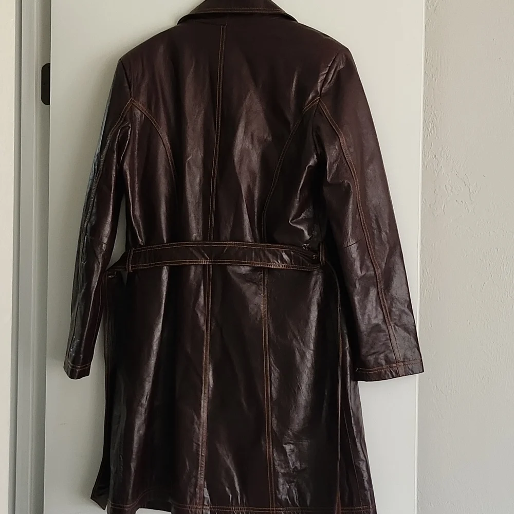 Genuine Leather Lined Coat - Picture 9 of 17